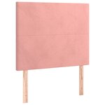 vidaXL Sommier à lattes de lit avec matelas Rose 90x200 cm Velours