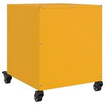 vidaXL Table de chevet jaune moutarde 36x39x43 5 cm acier