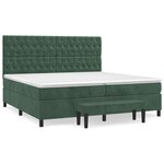 vidaXL Sommier à lattes de lit et matelas Vert foncé 200x200cm Velours