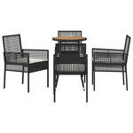 vidaXL Ensemble de salle à manger de jardin 5 pièces en poly rattan noir
