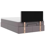 VidaXL Lit ottoman avec matelas & LED gris 120x190cm similicuir