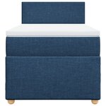 vidaXL Sommier à lattes de lit avec matelas Bleu 90x200 cm Tissu