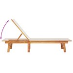 vidaXL Chaises longues lot de 2 gris bois acacia solide et textilène