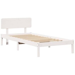 vidaXL Cadre de lit avec tête de lit Blanc 75 x 190 cm