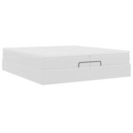 VidaXL Cadre de lit ottoman avec matelas blanc 200x200 cm similicuir