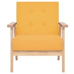 vidaXL Ensemble de canapés 3 Pièces Tissu Jaune