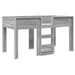vidaXL Lit Superposé pour Enfants Gris Sonoma 90 x 190 cm