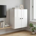 vidaXL Armoire Murale 59 x 31 x 60 cm Bois d'ingénierie Blanc brillant