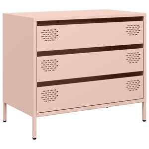 vidaXL Buffet rose 68x39x58 5 cm acier laminé à froid