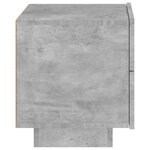 vidaXL Table de chevet avec lumières LED gris béton 70x36x40 5 cm