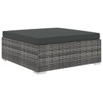vidaXL Salon de jardin 4 Pièces avec coussins Résine tressée Gris