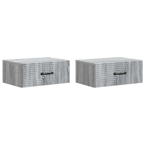 vidaXL Cabinet de chevet mural 2 Pièces Sonoma gris 49 x 34 5 x 20 cm