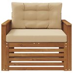 vidaXL Canapé d’extérieur Bois d'acacia massif et polyester