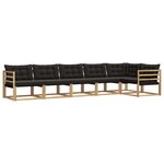 vidaXL Ensemble de canapés d'extérieur 6 pc Blanc et noir