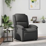 vidaXL Fauteuil inclinable gris cuir véritable