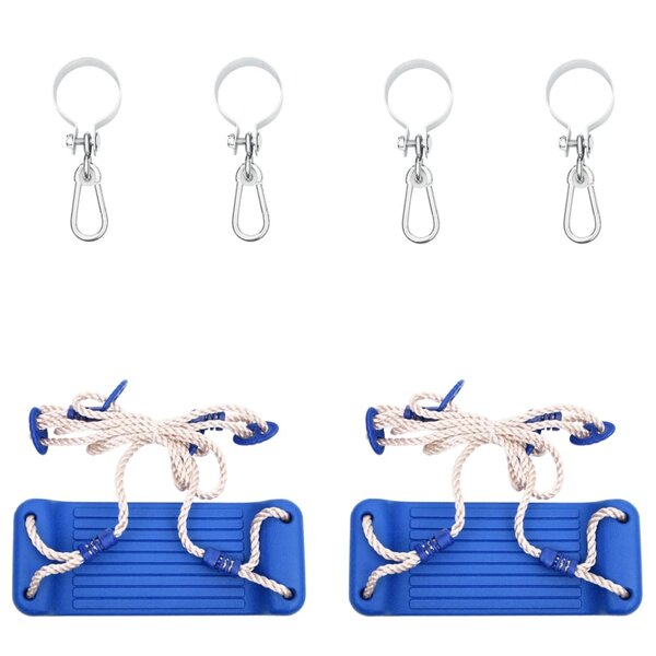 vidaXL Sièges de balançoire avec cordes 2 Pièces bleu 38x16 cm PE