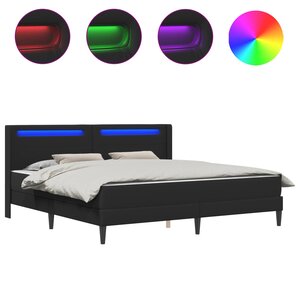 vidaXL Cadre de lit avec matelas 180 x 200 cm Noir