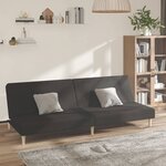 vidaXL Canapé-lit à 2 places noir tissu