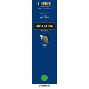 Bandes simple soudure 210 x 52 mm pour timbres-poste. Fond - Noir