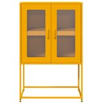 vidaXL Buffet haut jaune moutarde 68x39x107 cm acier