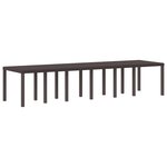 vidaXL Table de Jardin Marron 350 x 100 x 74 cm polyrotin