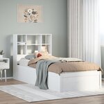 vidaXL Cadre de lit sans matelas blanc 90x190 cm bois de pin massif