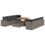 vidaXL Ensemble de canapé de jardin 11 Pièces Gris 100 x 100 x 71 cm