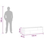 vidaXL Jardinière surélevée Marron 150 x 30 x 36 cm WPC et Aluminium
