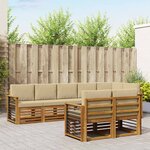 vidaXL Ensemble de canapés d'extérieur 8 pc Naturel et Beige Polyester