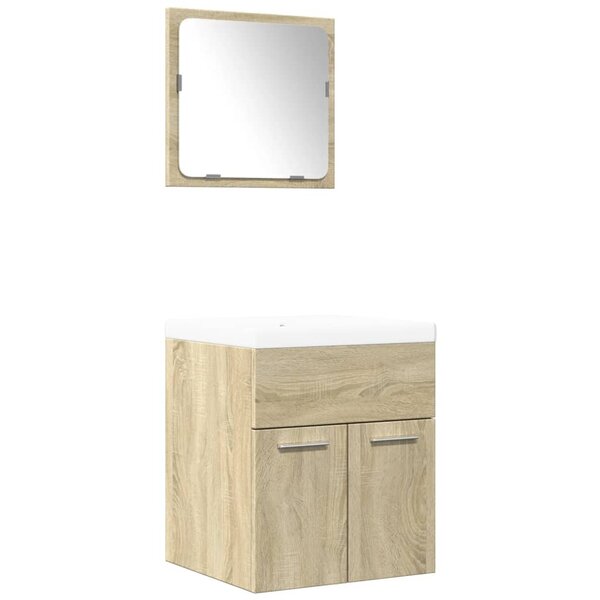 vidaXL Ensemble de meubles de salle de bain 3 Pièces chêne sonoma