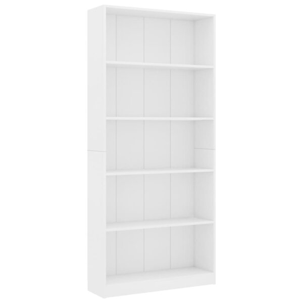 vidaXL Bibliothèque à 5 niveaux Blanc 80x24x175 cm Bois d’ingénierie