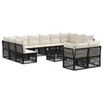 vidaXL Ensemble de canapé de jardin 13 Pièces Noir polyrotin