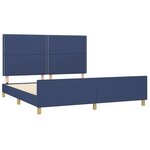 vidaXL Cadre de lit avec tête de lit Bleu 180 x 200 cm Tissu