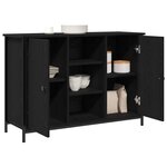 vidaXL Buffet Chêne noir 100 x 35 x 70 cm Bois d'ingénierie