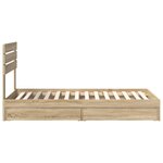 vidaXL Lit de Rangement Chêne Sonoma 90 x 200 cm Bois d'ingénierie