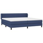 vidaXL Sommier à lattes de lit avec matelas Bleu 200x200 cm Tissu