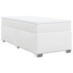 vidaXL Sommier à lattes de lit avec matelas Blanc 90x200 cm Similicuir