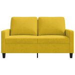 vidaXL Canapé à 2 places Jaune 120 cm Velours