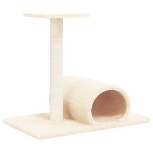 vidaXL Arbre à chat avec tunnel Crème 60x34 5x50 cm