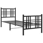 vidaXL Cadre de lit métal avec tête de lit/pied de lit noir 80x200 cm