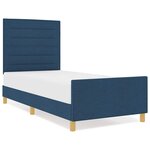 vidaXL Cadre de lit avec tête de lit Bleu 100 x 200 cm tissu