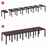 vidaXL Table de Jardin Marron 400 x 100 x 73 cm polyrotin