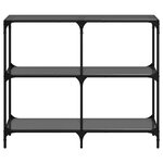 vidaXL Table console avec dessus en verre noir 98x30x81 cm acier