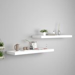vidaXL Étagères murales flottantes 2 Pièces blanc 80x23 5x3 8 cm MDF