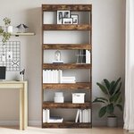 vidaXL Bibliothèque Chêne fumé 80 x 30 x 198 cm Bois d'ingénierie