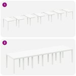vidaXL Ensemble de salle à manger pour jardin 15 Pièces Blanc Rattan Polt