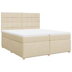 vidaXL Sommier à lattes de lit avec matelas Crème 200x200 cm Tissu