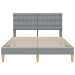 vidaXL Cadre de lit avec tête de lit Gris clair 140 x 190 cm Tissu