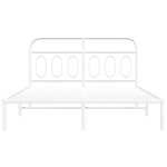 vidaXL Cadre de lit métal sans matelas et tête de lit blanc 135x190 cm