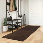 vidaXL Tapis de surface HUARTE Marron 250 x 80 cm Polyester